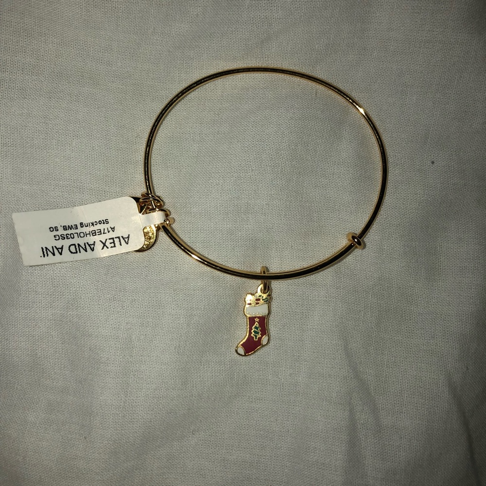 Alex and Ani Gold Stocking Bangle
